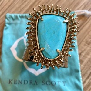 Kendra Scott Turquoise Gold Cuff Bracelet